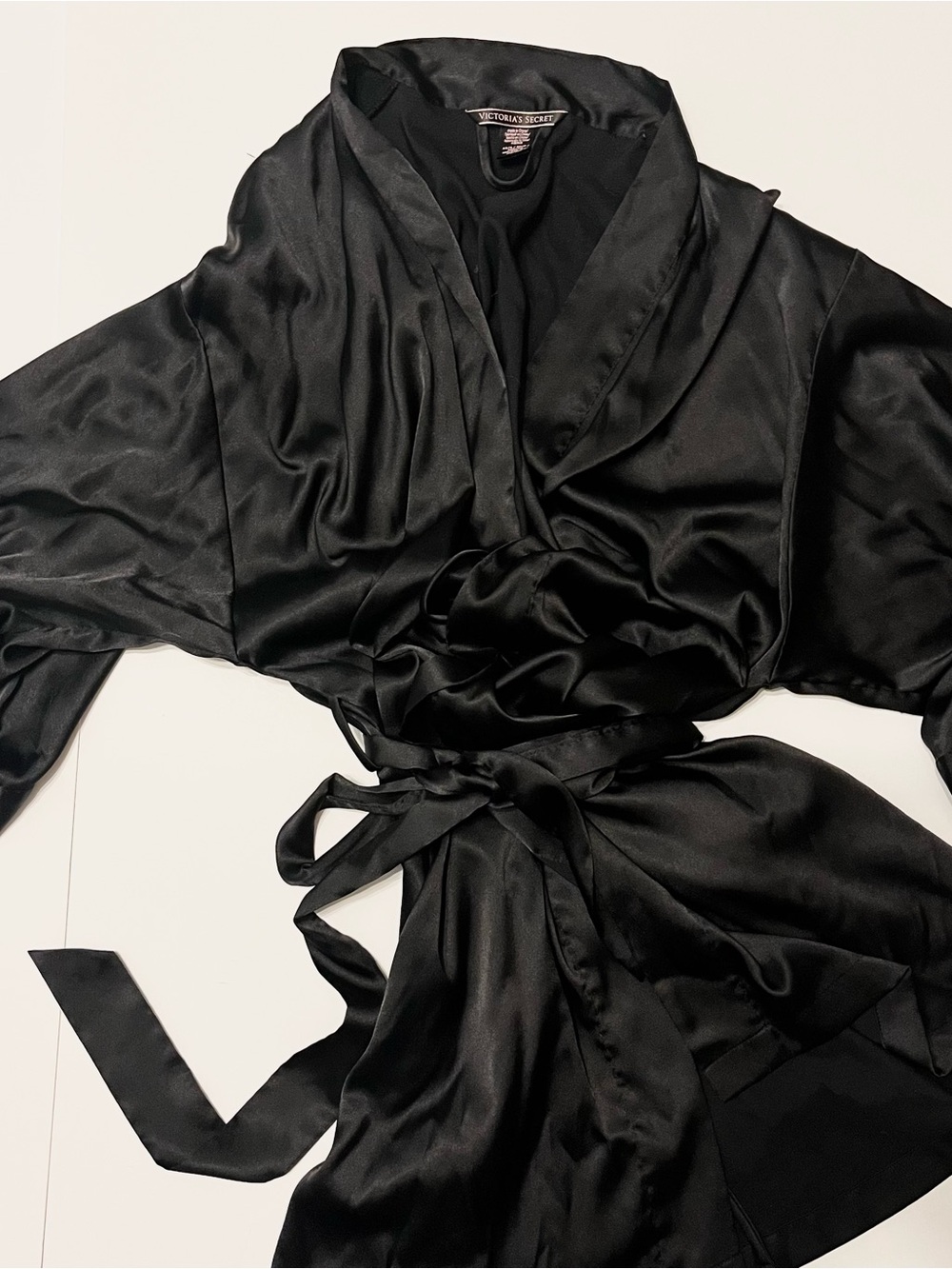 Victoria's Secret Black Satin Robe